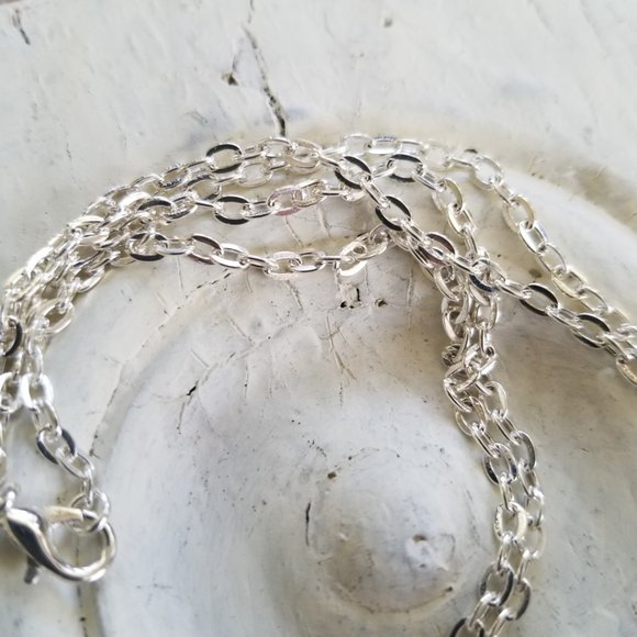 Teal Green Blue Agate Teardrop Gemstone & Sterling Necklace - Picture 7 of 14